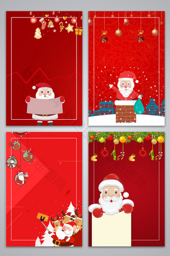 红色圣诞老人送礼物广告设计背景图图片