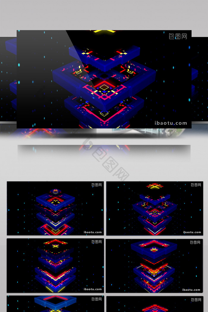 转动星光荧光粒子雨LED视频