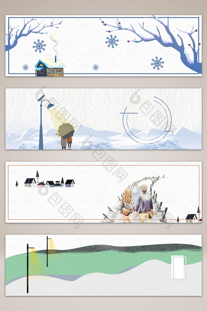 极简冬季小寒banner海报图片图片