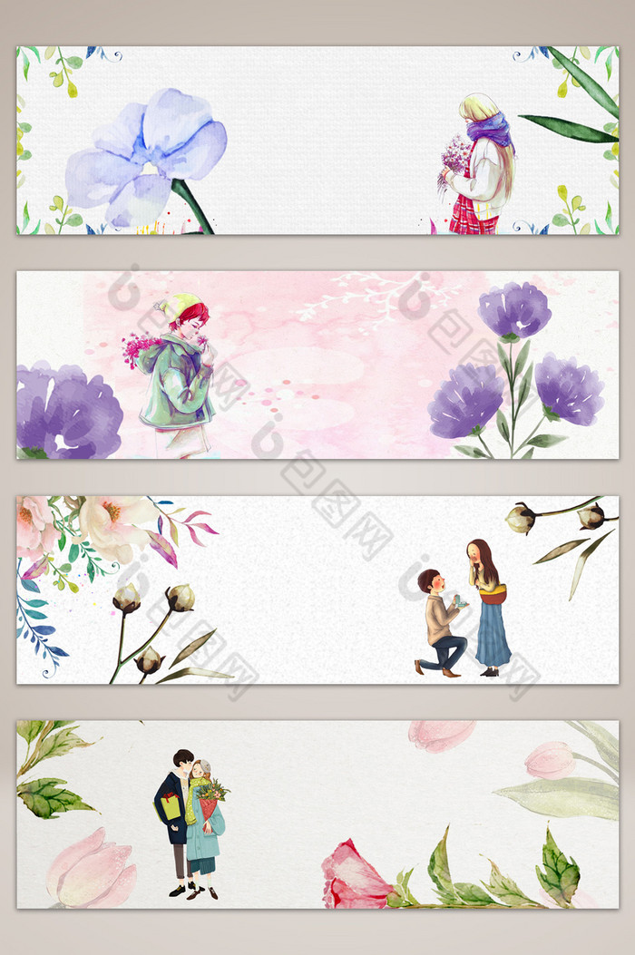 花艺花卉浪漫banner海报图片图片