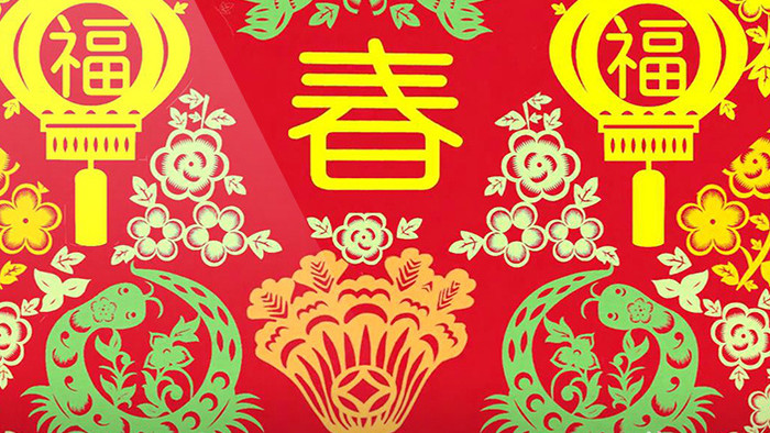中国风民俗传统剪纸传统春节节日视频素材