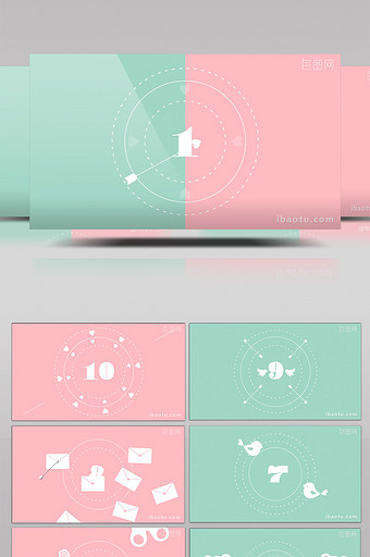 甜美可爱婚粉色倒计时视频素材图片