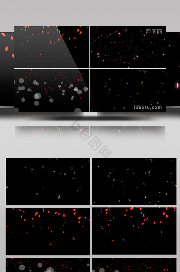 后期必备多种红包花瓣福字新年元素视频素材