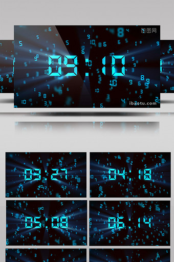 科技感数字化10秒倒计时背景视频图片