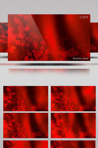 红色抽象花节日庆典背景视频素材图片