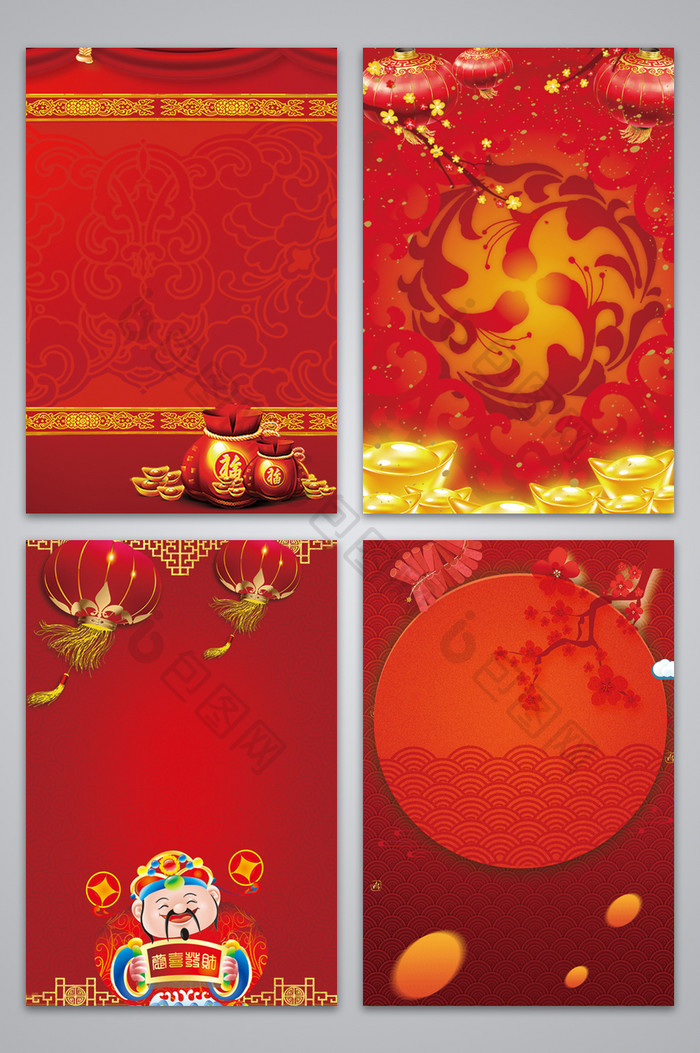 复古中国风春节过年背景图