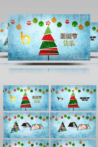 2018年圣诞节圣诞树祝福贺卡模板图片