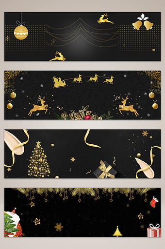 黑金质感冬季圣诞电商banner图片