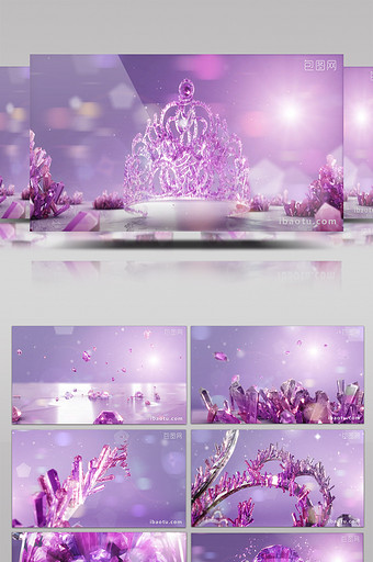 水晶女王公主皇冠婚礼背景开场图片