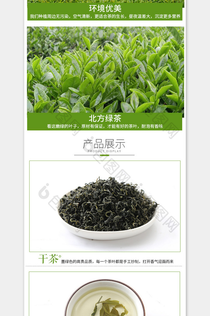 淘宝茶叶绿茶普洱简约风格日照绿茶红茶详情