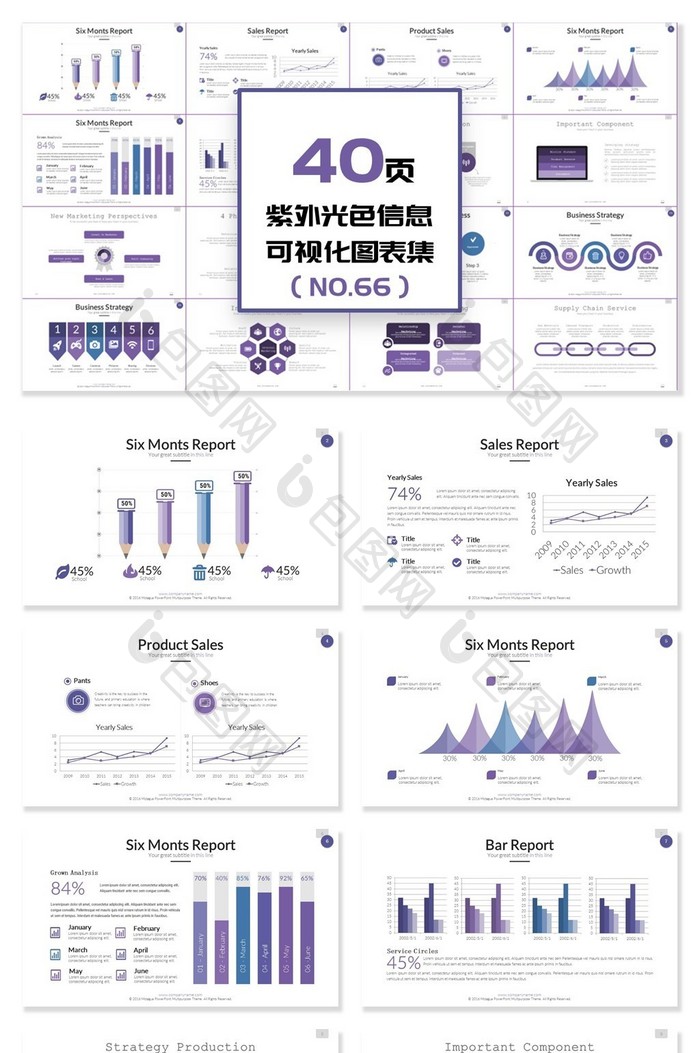 40页紫外光色信息可视化PPT图表