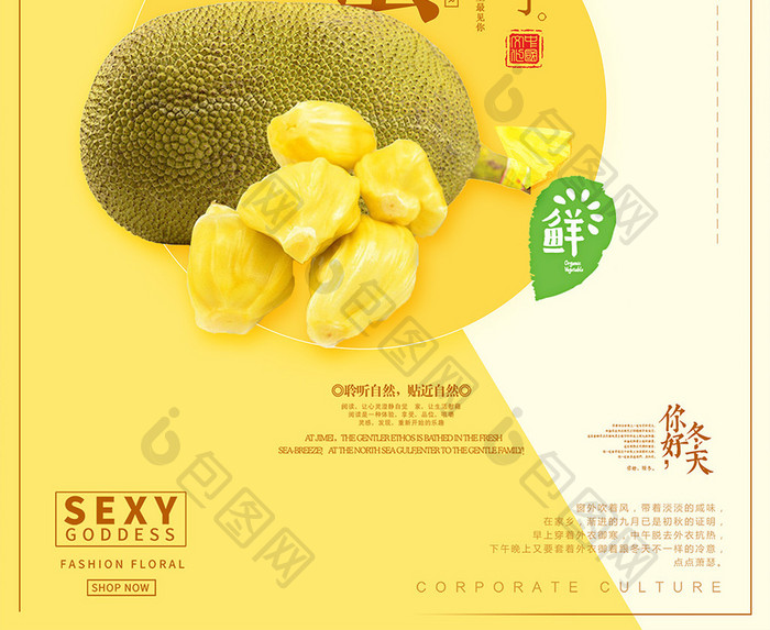 唯美创意菠萝蜜海报设计