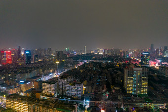 成都锦江区夜景灯光航拍摄影图