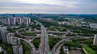 城市<strong>高架</strong>立交桥交通航拍摄影图