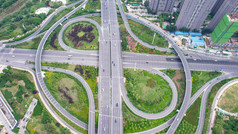 城市高架立交桥交通航拍摄影图