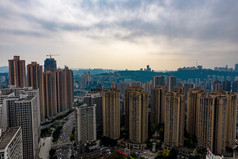 重庆城市建设高楼大厦航拍摄图
