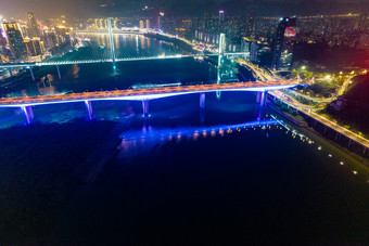 <strong>重庆</strong>城市<strong>夜景</strong>灯光航拍摄影图