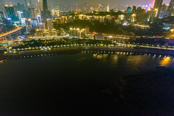 <strong>重庆</strong>城市<strong>夜景</strong>灯光航拍摄影图