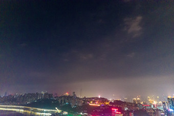 重庆城市夜景灯光航拍摄影图