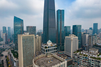 重庆<strong>观音</strong>桥商业圈高楼建筑航拍摄影图