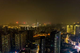 <strong>重庆</strong>观音桥商业圈<strong>夜景</strong>灯光航拍摄影图