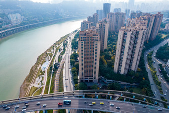 重庆嘉陵江大桥交通航拍摄影图