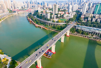 重庆<strong>嘉陵江</strong>大桥交通航拍摄影图