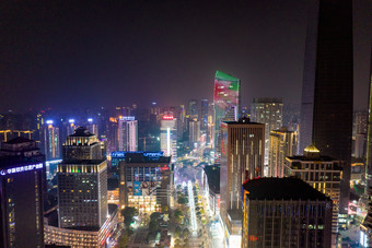 <strong>重庆</strong>观音桥商业圈<strong>夜景</strong>灯光航拍摄影图