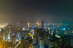 重庆铜元局菜园坝大桥夜景航拍摄影图