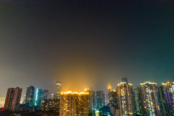重庆长江菜园坝大桥江北区夜景航拍摄影图