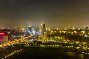 重庆<strong>长江大桥</strong>城市夜景灯光航拍摄影图