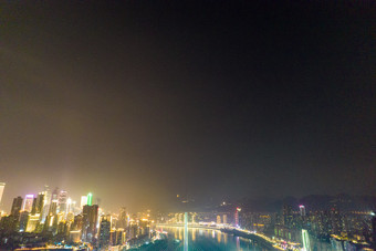 <strong>重庆</strong>长江大桥城市夜景灯光<strong>航拍</strong>摄影图