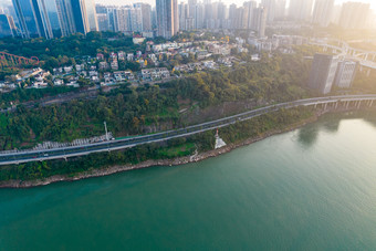重庆长江大桥风光航拍摄影图