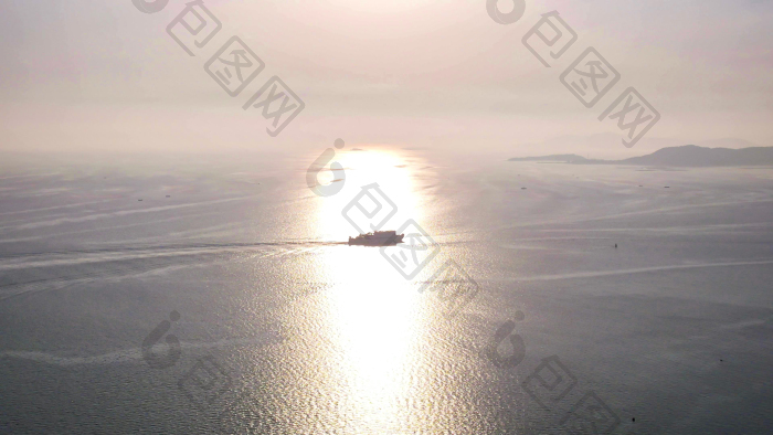 大海波光凌凌夕阳晚霞航拍摄影图图片-包图网企业站
