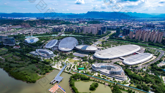 福建福州海峡国际会展中心航拍图片-包图网企业站