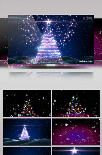 唯美光效粒子圣诞树图片