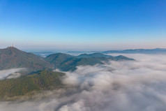 高山云海清晨云雾航拍摄影图