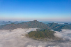 高山云海清晨云雾航拍摄影图