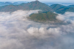 高山云海清晨云雾航拍摄影图