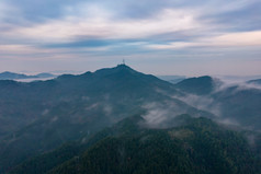 高山云海日出迷雾航拍摄影图