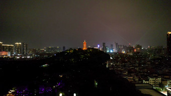 广东<strong>佛山</strong>夜景<strong>魁星阁</strong>地标建筑航拍