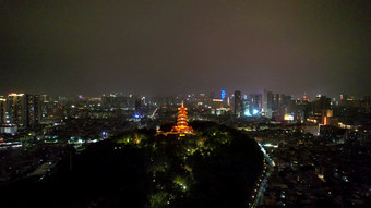 广东<strong>佛山</strong>夜景<strong>魁星阁</strong>地标建筑航拍