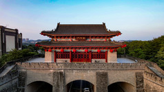 广东惠州朝京门历史文化古建筑航拍