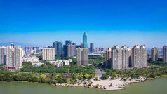 广东惠州城市高楼建筑CBD航拍