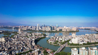 广东惠州城市全景大景航拍