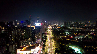 广东惠州城市夜景灯光航拍