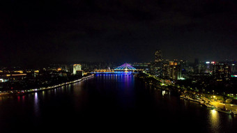 广东惠州城市夜景航拍