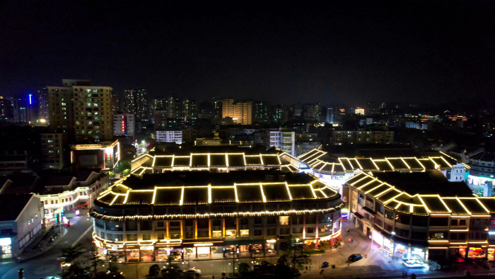 广东惠州合江楼夜景航拍图片-包图网企业站