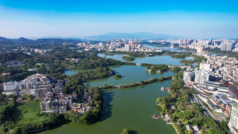 广东惠州西湖全景航拍