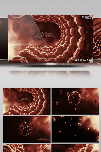 神秘人体结构血红细胞病毒扩散特效模板图片